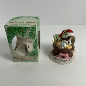 Vintage Jasco Lil Bassinet Chimer Bells Porcelain Christmas Ornament With Box